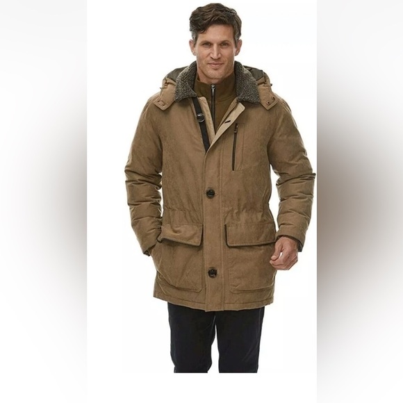 Rainforest L Men's Tan Hooded Jacket - Picture 1 of 5